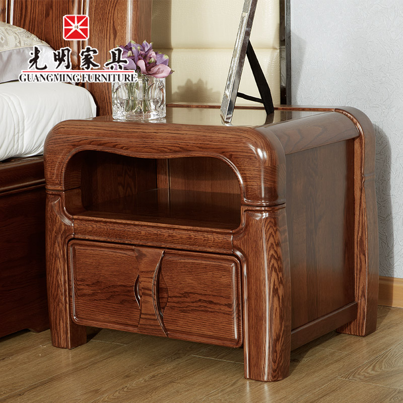 【光明家具】中式现代实木床头柜床边柜808- 1414-60