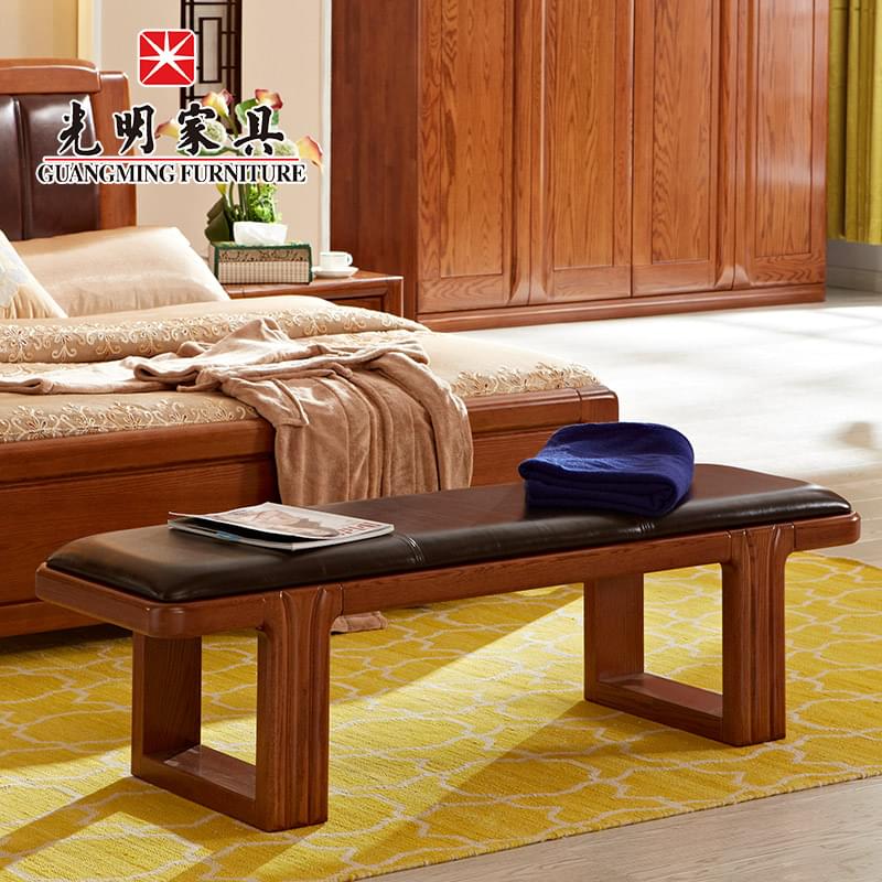 【光明家具】 北美进口红橡木床尾凳 全实木收纳 实木长凳床尾凳 GY89-1371-150