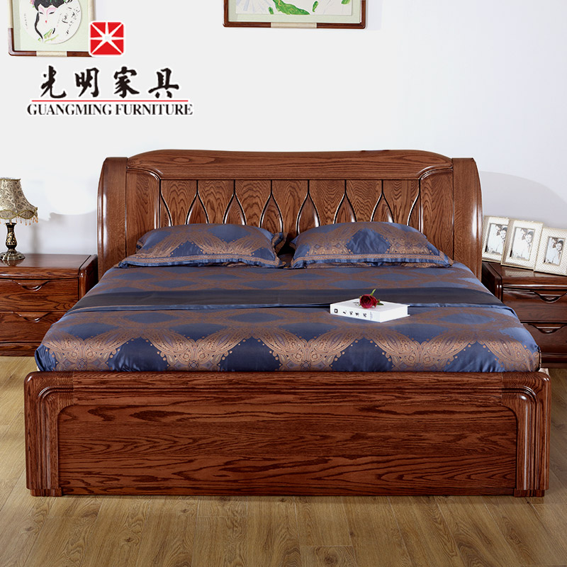 【光明家具】中式红橡木床 新古典床实木床808-1516-180