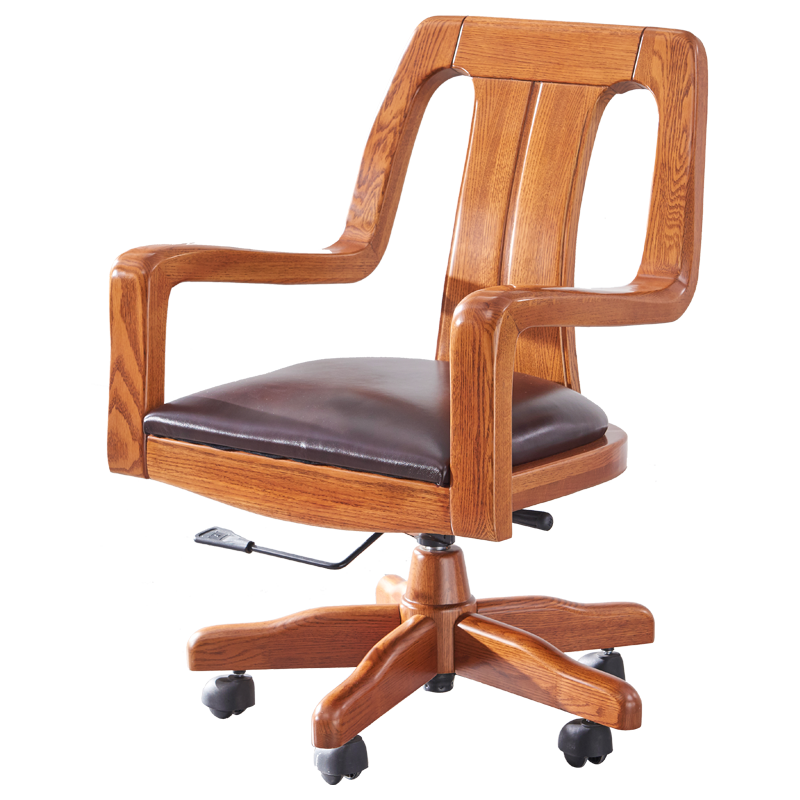【光明家具】全实木电脑椅 实木转椅结实耐用转椅 北美红橡木转椅 GY89-5472-67