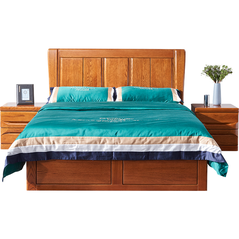 【光明家具】 北美红橡木实木床 现代中式卧室橡木床 GY89-1571